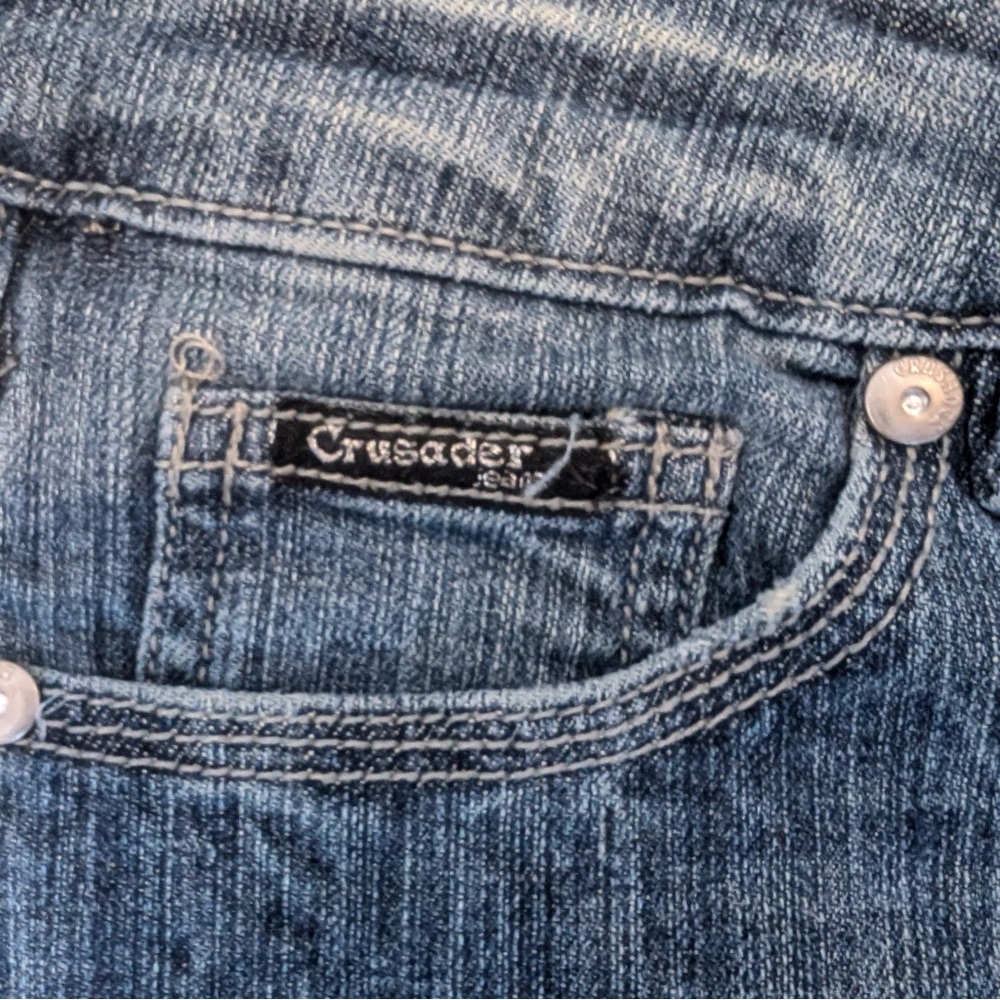 Authentic Y2K Vintage Cow Hide Crusader Brand Western Cowgirl Women’s Jeans - Picture 5 of 16